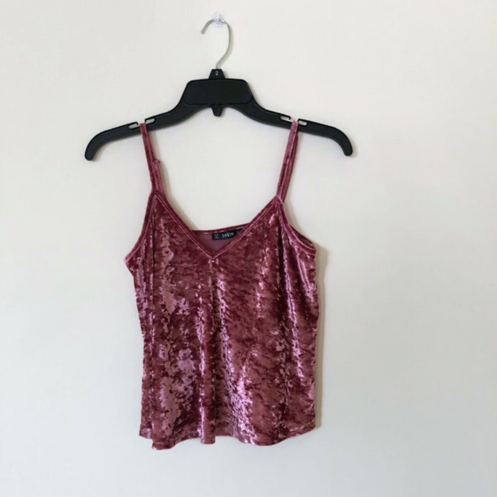Velvet crop top, Spaghetti strap tank top ✿